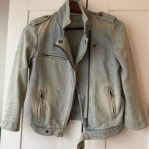 Gap cropped light denim jacket